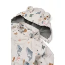 Liewood tengeri mintás softshell kabát gallérja és lepatentolható kapucnija közelről