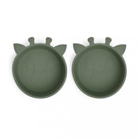NUUROO szilikon mélytányér 2db- sötétzöld zsiráf