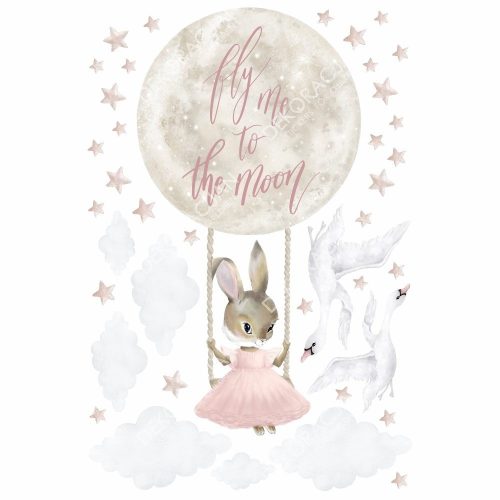 Gyerekszoba falmatrica - Fly me to the moon XL