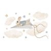 Dekor falmatrica - Repülo nyuszi csillagokkal és felhokkel