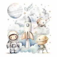 Dekor gyerekszoba falmatrica - Space adventure
