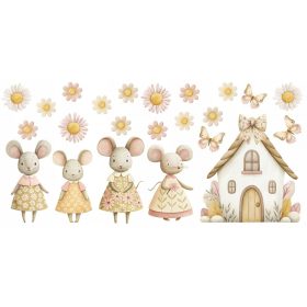 Gyerekszoba falmatrica - Százszorszép egérlak