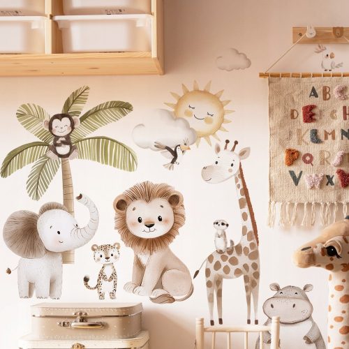 Gyerekszoba falmatrica - Bébi szafari