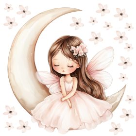 Gyerekszoba falmatrica - Tündér a holdon