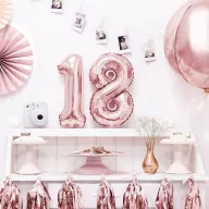 4-es születésnapi szám fólia lufi - Rosegold 100 cm