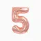 5-ös születésnapi szám fólia lufi - Rosegold 100 cm