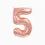 5-ös születésnapi szám fólia lufi - Rosegold 100 cm