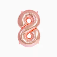8-as születésnapi szám fólia lufi - Rosegold 100 cm