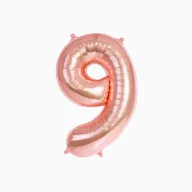 9-es születésnapi szám fólia lufi - Rosegold 100 cm