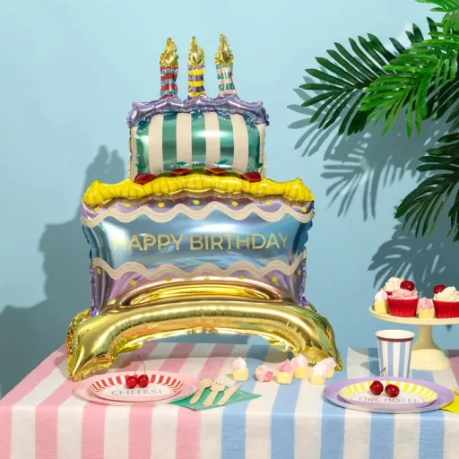 Fólia lufi - Álló szülinapi torta 59x89cm
