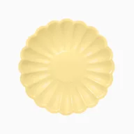 Virágos papírtányér 23cm - 6 db-os csomag - Sárga