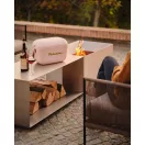 Polarbox Perla Gold 12L-es retró hűtőtáska gyöngyház színben arany felirattal és barna pánttal