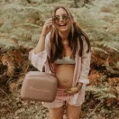 Polarbox Perla Gold 6L hűtőtáska pasztell lila színben két darab rózsaszín ételtároló dobozzal
