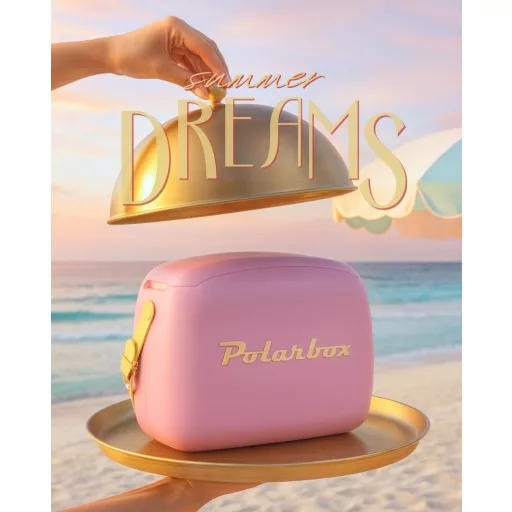 Polarbox hűtőtáska - Bubblegum Pink - Yellow Pop 6L