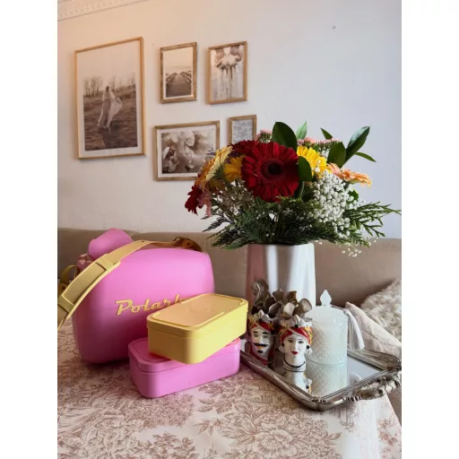 Polarbox hűtőtáska - Bubblegum Pink - Yellow Pop 6L