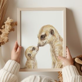 A4 poszter - Szafari - Szurikáta anya kölykével