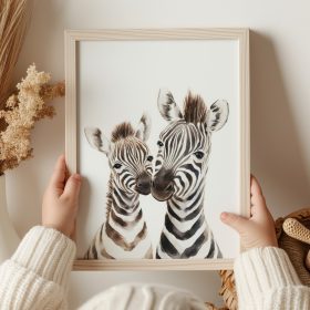 A4 poszter - Szafari - Zebra anya kölykével
