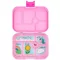 Nyitott Yumbox Original rózsaszín unikornisos 6 rekeszes uzsonnás doboz felülnézetből