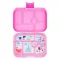 Yumbox Original 6 rekeszes uzsonnás doboz Power Pink Paris mintás kivehető tálcával nyitott állapotban