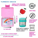 Yumbox Snack rózsaszín doboz méret és űrtartalom információkkal