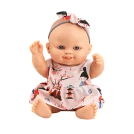 Paola Reina Peque Sara 21 cm-es szeplős játékbaba japán mintás ruhában