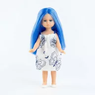 Paola Reina Mini Amigas Valeria 21 cm-es játékbaba kék hajjal és pillangós ruhában