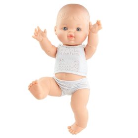   Paola Reina Los Gordis játékbaba pizsamában - Európai kislány 34 cm