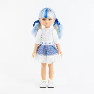 Paola Reina Funky Cassandra 32 cm-es játékbaba kék-szőke hajjal és kockás szoknyában