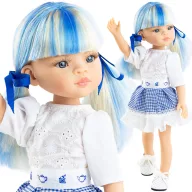 Paola Reina Funky Cassandra 32 cm-es játékbaba kék-szőke hajjal és kockás szoknyában