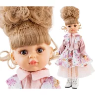 Paola Reina Karen 32 cm-es játékbaba virágos ruhában és fehér bakancsban