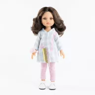 Paola Reina Carol 32 cm-es játékbaba kék varrónő ruhában és tűpárnával