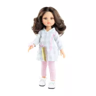 Paola Reina Carol 32 cm-es játékbaba kék varrónő ruhában és tűpárnával