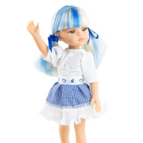 Paola Reina babaruha 32 cm-es babákhoz - Kék kockás