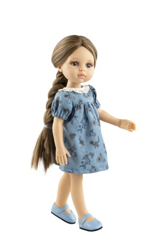 Paola Reina 32 cm-es játékbaba ruha - Sötétkék virágos