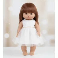 Przytullale Felhőtánc fehér tüllös babaruha 34 cm-es babán