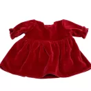 Mélyvörös velvet babaruha hosszú ujjal 34 cm-es játékbabákhoz