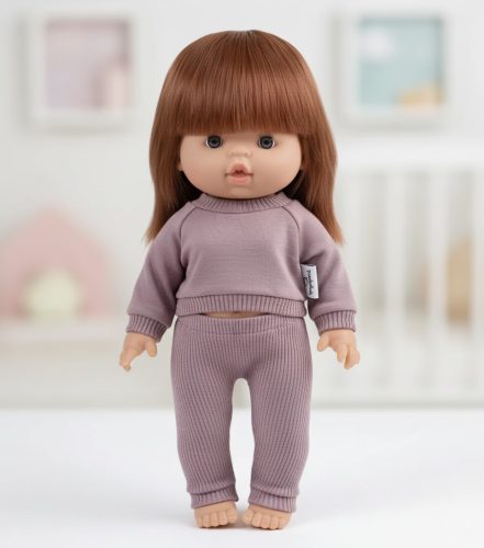 Játék babaruha 34 cm-es babákhoz - Szederkrém