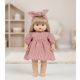 Játék babaruha 34 cm-es babákhoz - Csíkos ruha - paprika