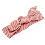 Przytullale paprika csíkos muszlin ruha és masnis fejpánt 34 cm-es babán