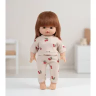 Przytullale cseresznyés mintás babaruha szett 34 cm-es játékbabán