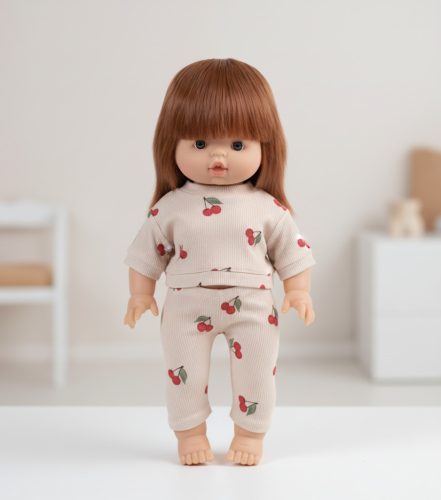 Játék babaruha 34 cm-es babákhoz - Cseresznyés álom