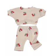 Przytullale cseresznyés mintás babaruha szett 34 cm-es játékbabán