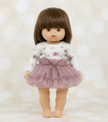 Játék babaruha 34 cm-es babákhoz - Mályva varázs