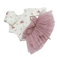 Przytullale Mályva varázs virágmintás felső és tüll szoknya 34 cm-es babán