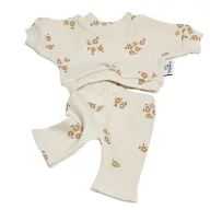 Przytullale Mezei virág mintás babaruha szett 34 cm-es játékbabán