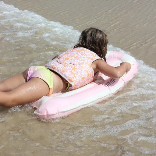 Sunnylife gyerek felfújható szörfdeszka - Dolphin Surf Co Pink Stripe