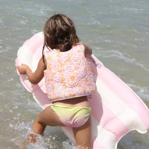 Sunnylife gyerek felfújható szörfdeszka - Dolphin Surf Co Pink Stripe