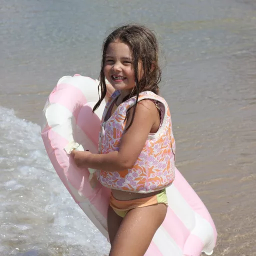 Sunnylife gyerek felfújható szörfdeszka - Dolphin Surf Co Pink Stripe