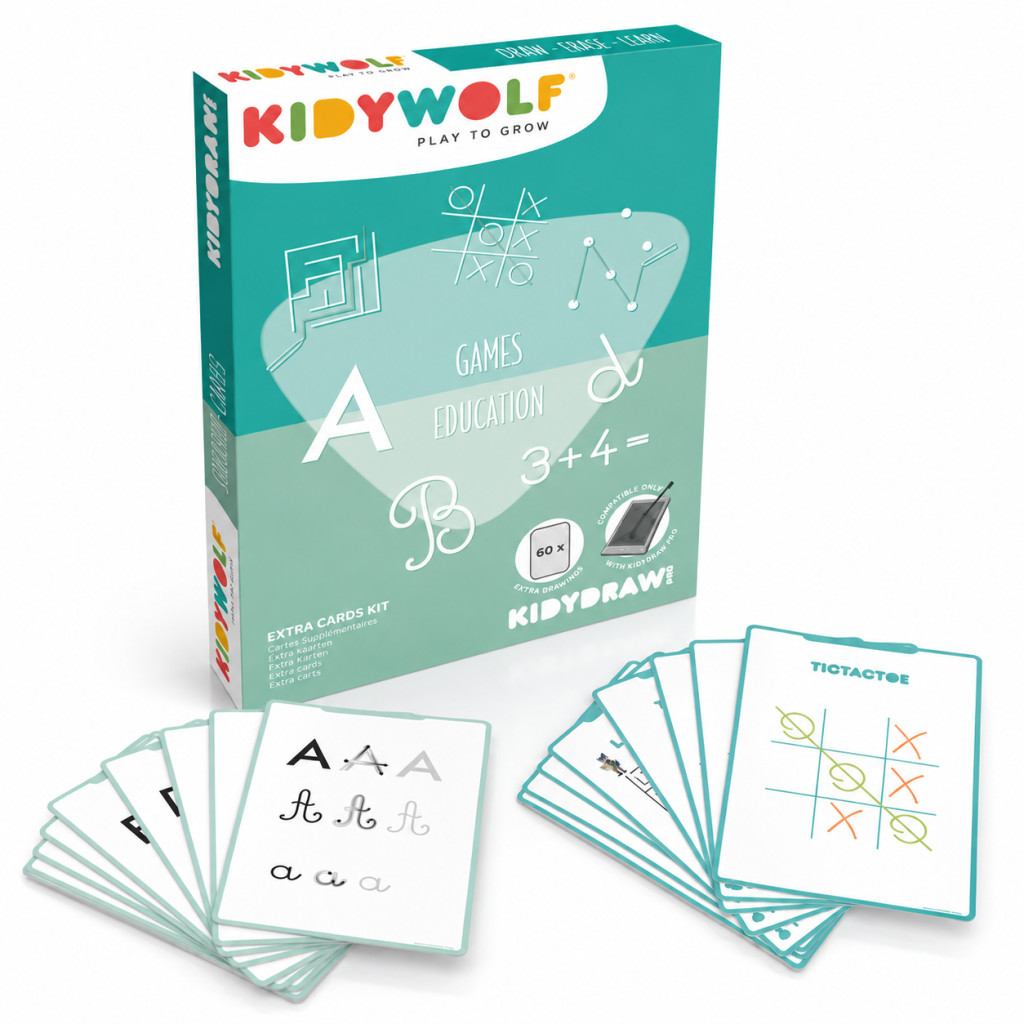 Kidywolf rajzkártya Kidydraw Mini rajztáblához Játék és tanulás csomagolás