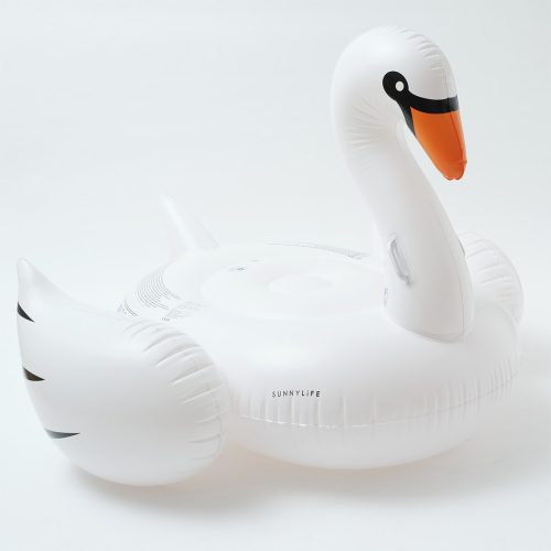 Sunnylife Luxe Ride-On matrac - Swan White on White
